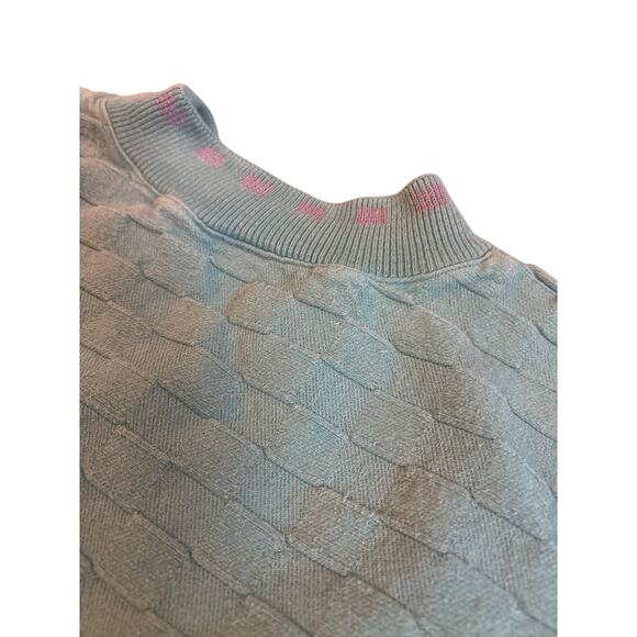 Vintage Wek the World Sweatshirt Size L Green Textured Cotton Made in USA 80s 90 - Picture 3 of 8